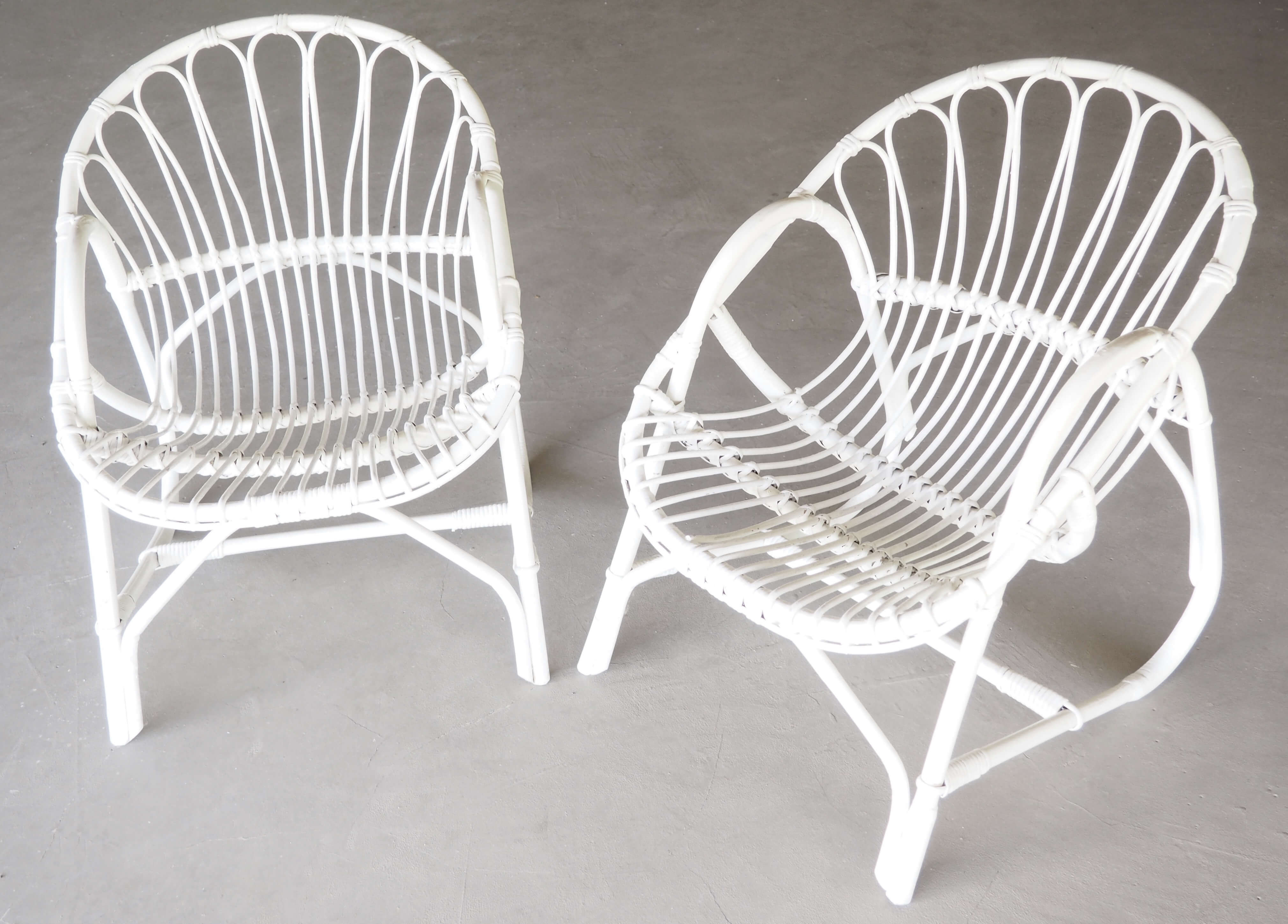 Paire de fauteuils rotin