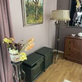 Pair of art-deco bedside tables in painted wood