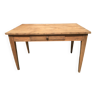 Table de ferme avec tiroir en bois brut
