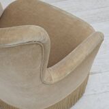 1960s, Danish armchair in green/brown furniture velour, original condition.