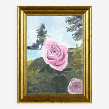 Peinture, Rose après la pluie