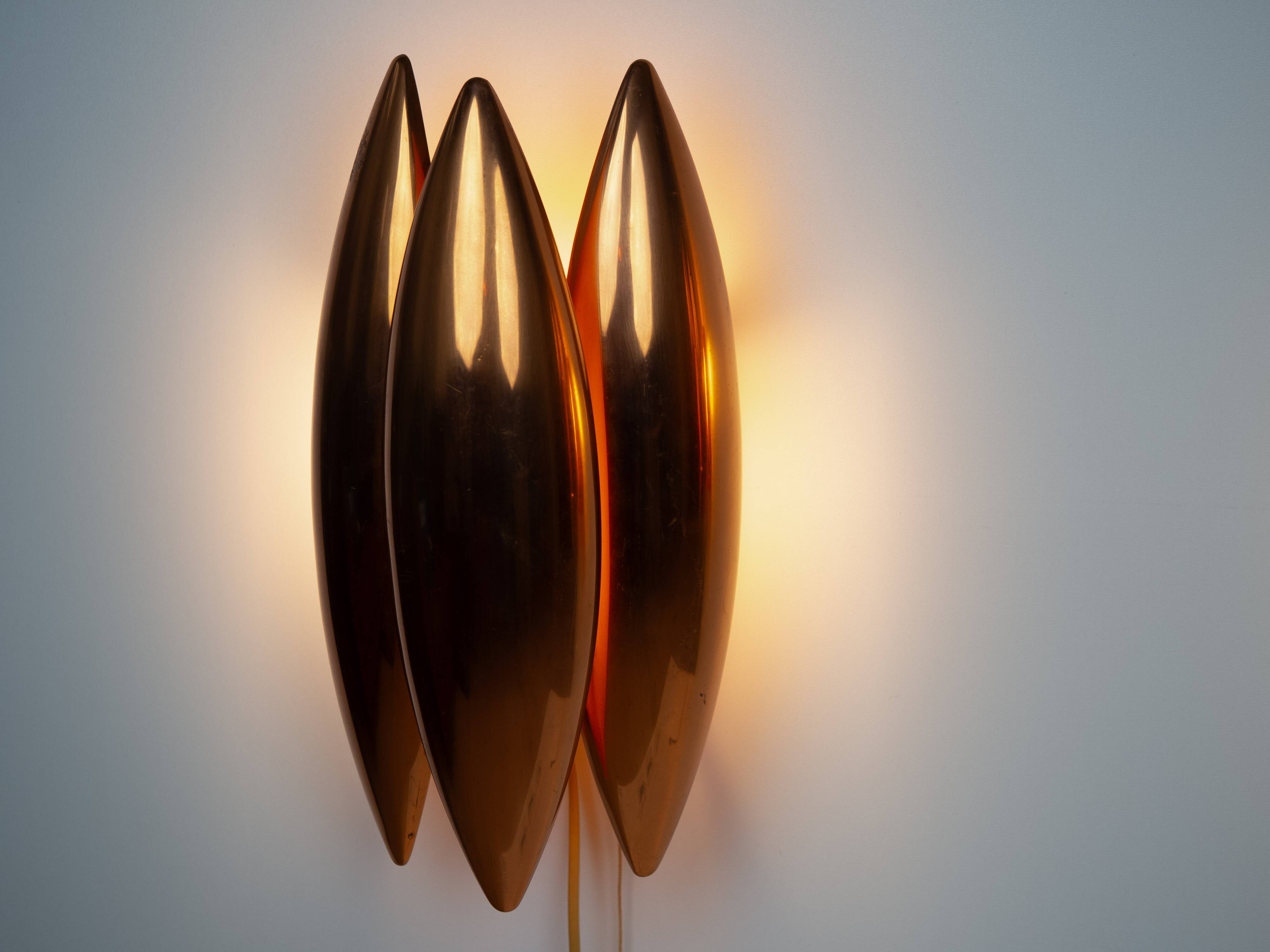 Pair of 2 Danish vintage wall lamps Kastor by Jo Hammerborg, Fog og Morup