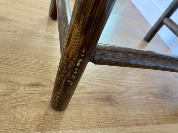 Table d'Appoint Bambou Rotin Verre Fumé Années 1970, Table Basse Rotin Verre Fumé