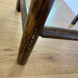 Side Table Bamboo Rattan Smoked Glass 1970s, Table Basse Rotin Verre Fumé