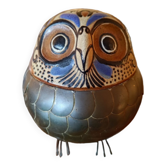 Owl ceramic brass