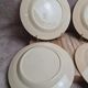 Set of 6 flat plates Boch La Louvière Belgium model 2460 with polychrome cherry decoration.