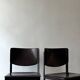 Set of 2 Italian chairs in brown Havana leather, design MATTEO GRASSI