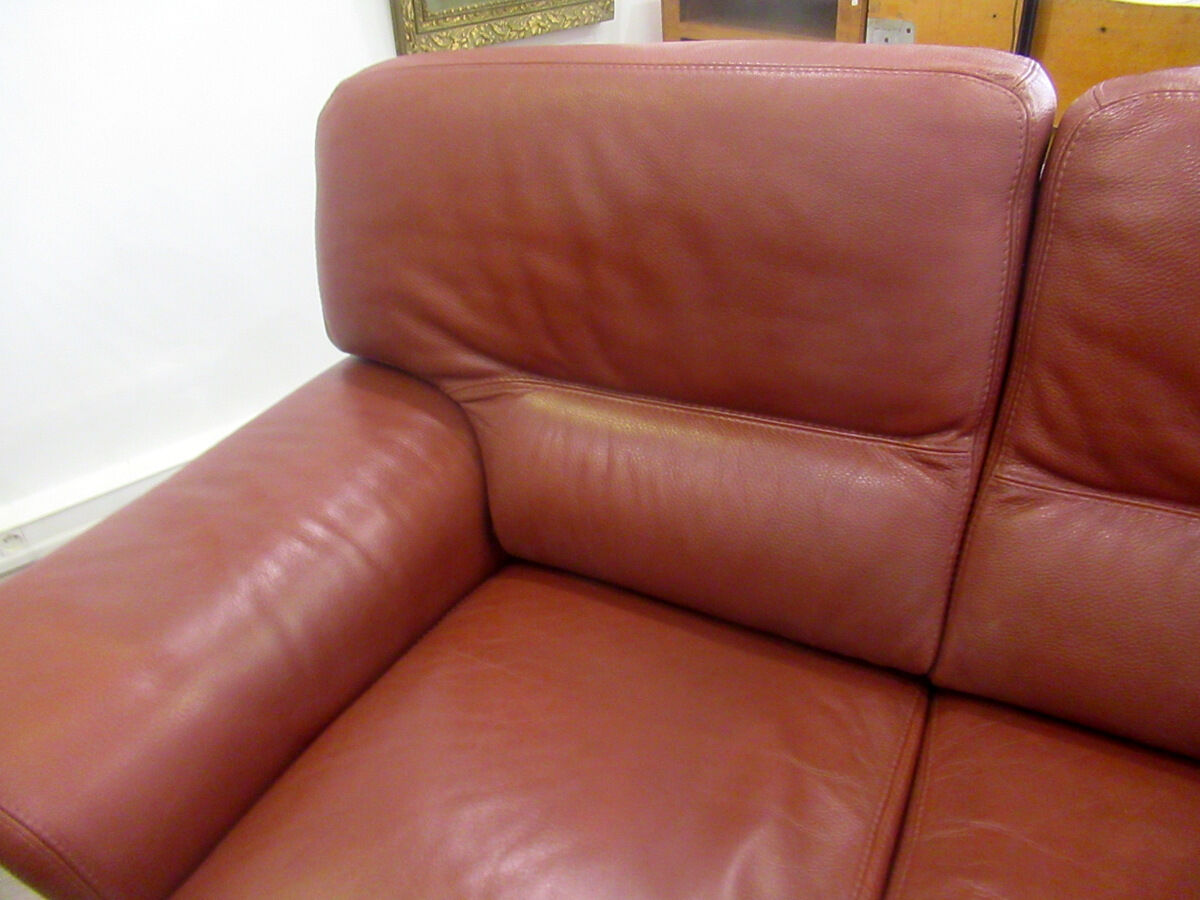 Leather sofa, 2 seats, Roche-Bobois brand
