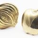 Lot of 2 rounds of brass towel pomegranate and apple