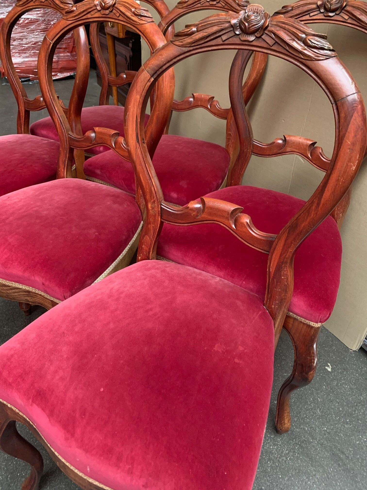 Set of Louis XV style chairs.