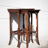 Curved wood trundle table