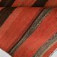 Tapis kilim vintage turc rayé rouge et marron, 87x127 cm