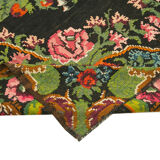 Handwoven Vintage Bessarabian Black Kilim 218 cm x 387 cm - 23259