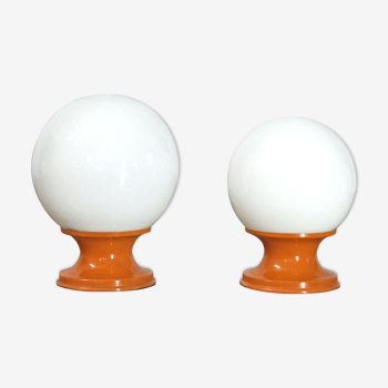 Opaline table lamps set of two - 1960s italiani modern