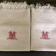 Paire de serviettes nid d'abeille, monogramme M