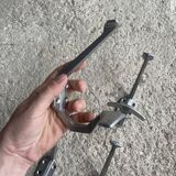 Set of 4 old metal coat hooks