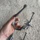 Set of 4 old metal coat hooks