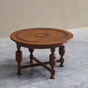 H. Pander & Sons Round Table in Solid Oak with Baluster Legs, 1920s