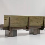 Sculptural Post-Modern Steel Sofa, France 1980s