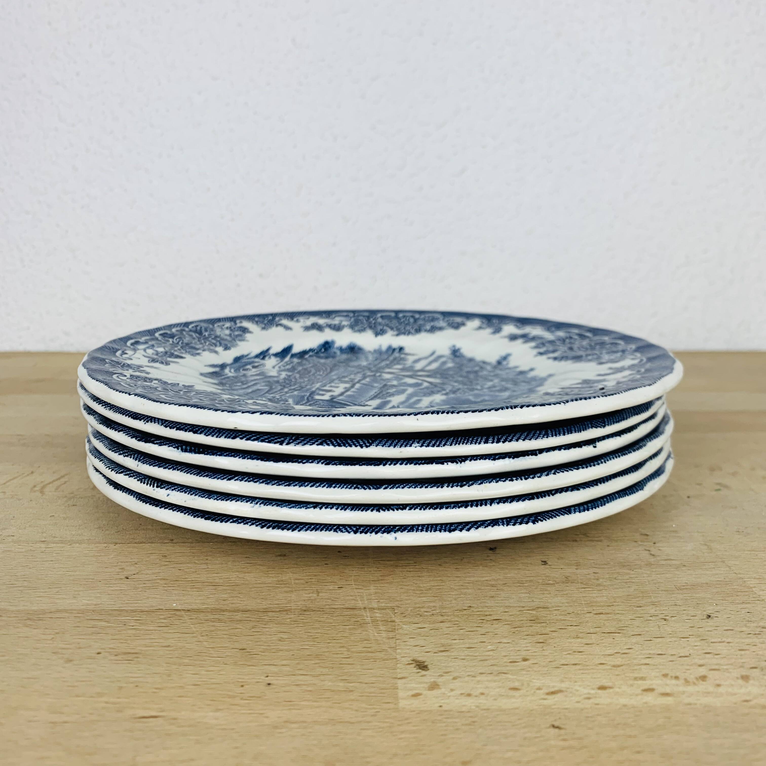 6 Myott Meakin English Ironstone Dessert Plates, Ironstone