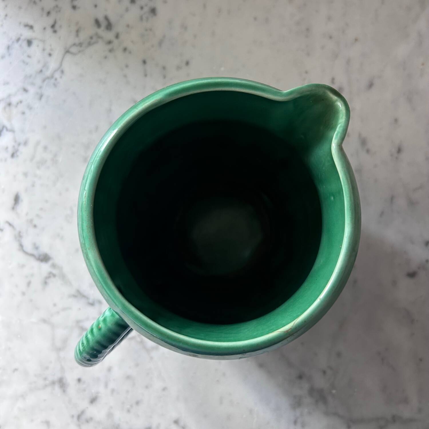 Emerald green pitcher Sarreguemines