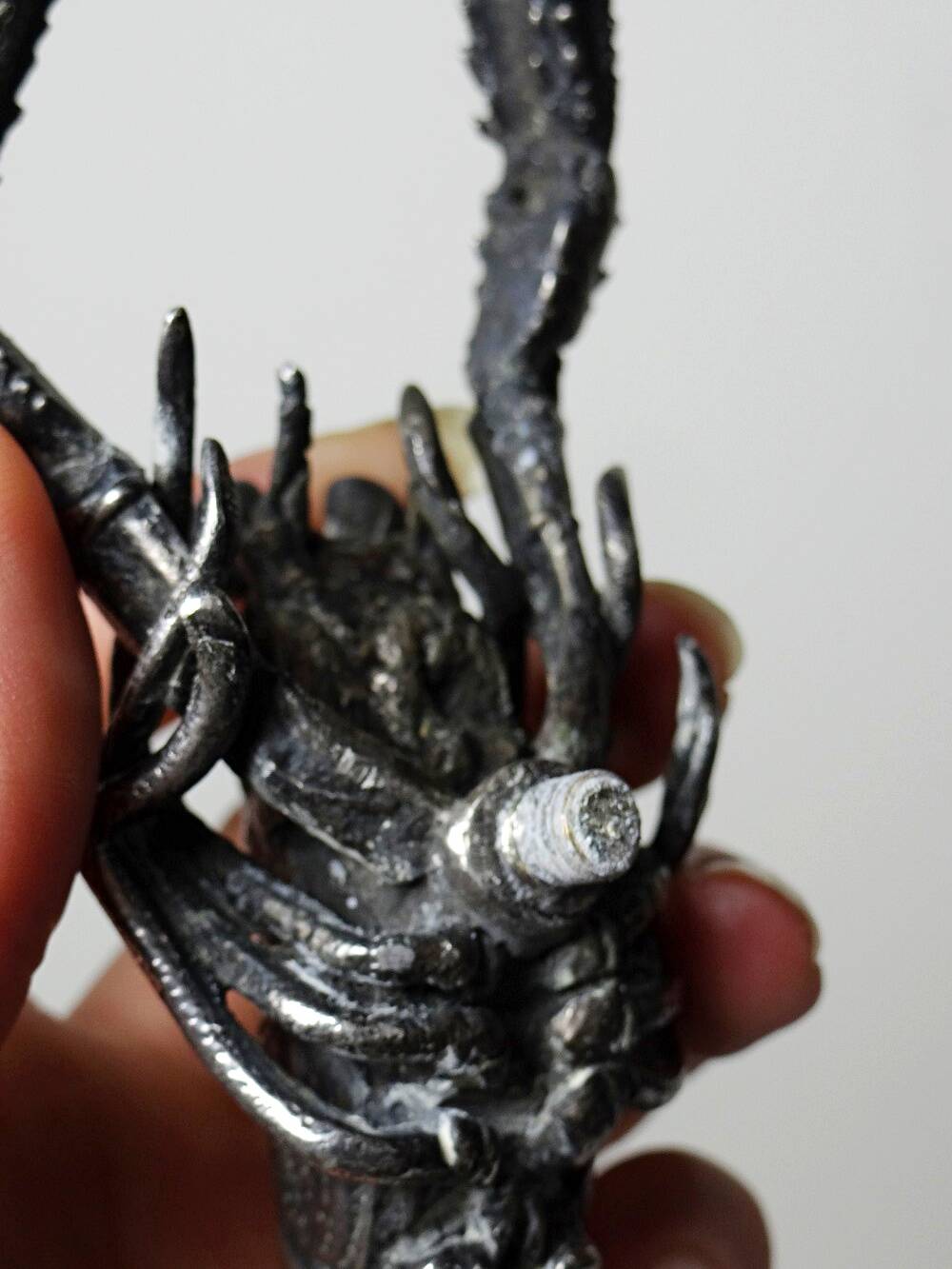 Crayfish/lobster handle, silver-plated metal, 1950s-1970s