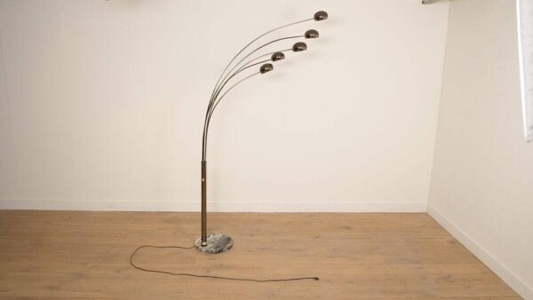 Lampe de sol au design vintage   Cottex Suède   5 bras