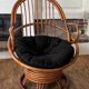 Pair of rotating rattan armchairs