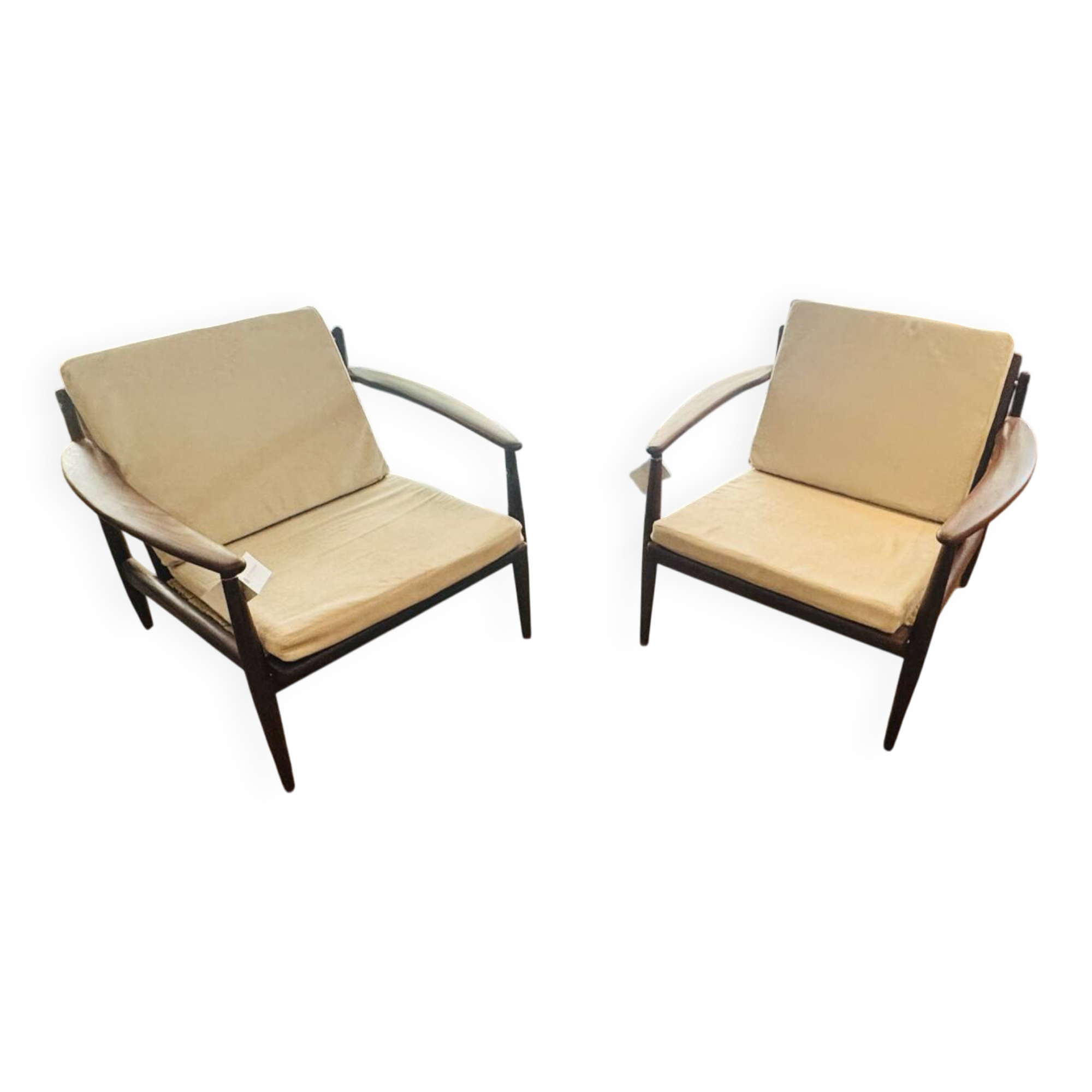 Pair of Danish armchairs in the style of Grete Jalk