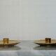Pair of Swedish mid-century candlestick holders by Skutuna