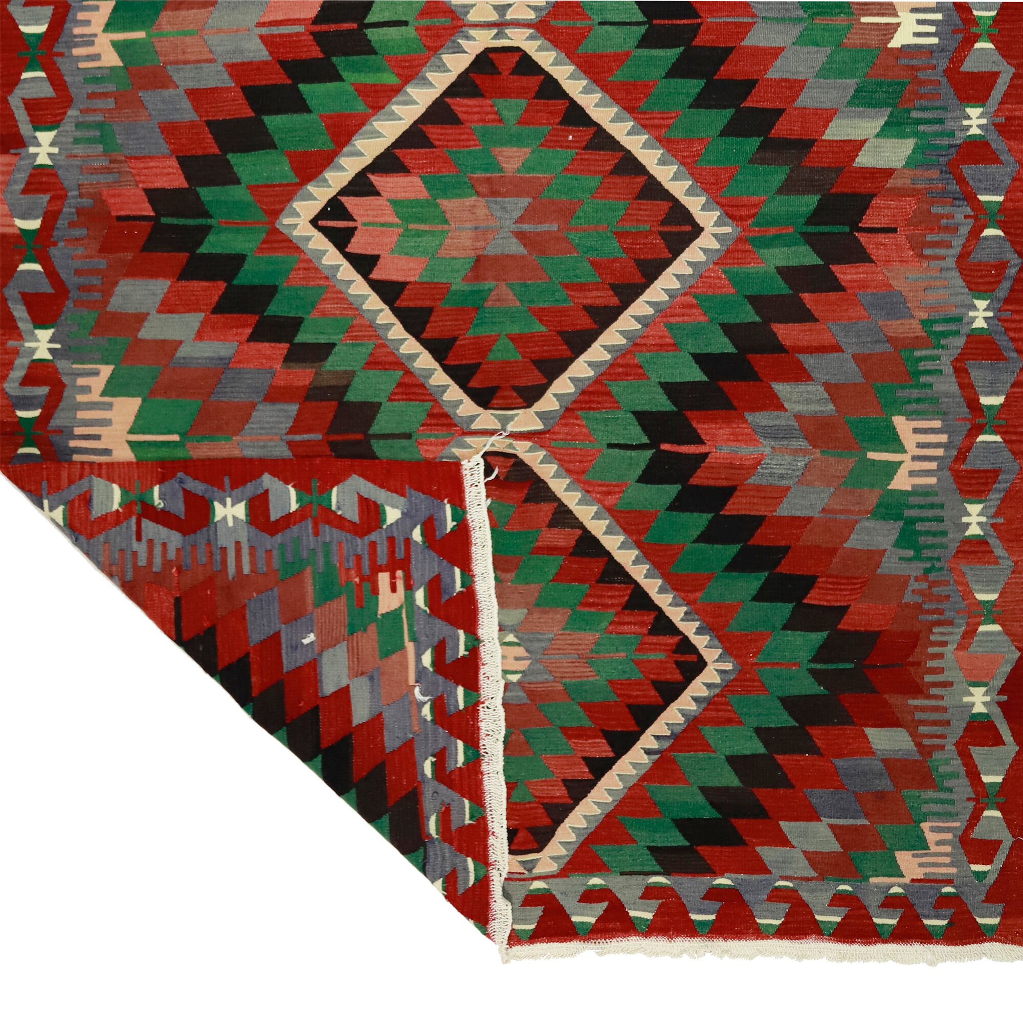 Anatolian handmade kilim rug 330 cm x 192 cm