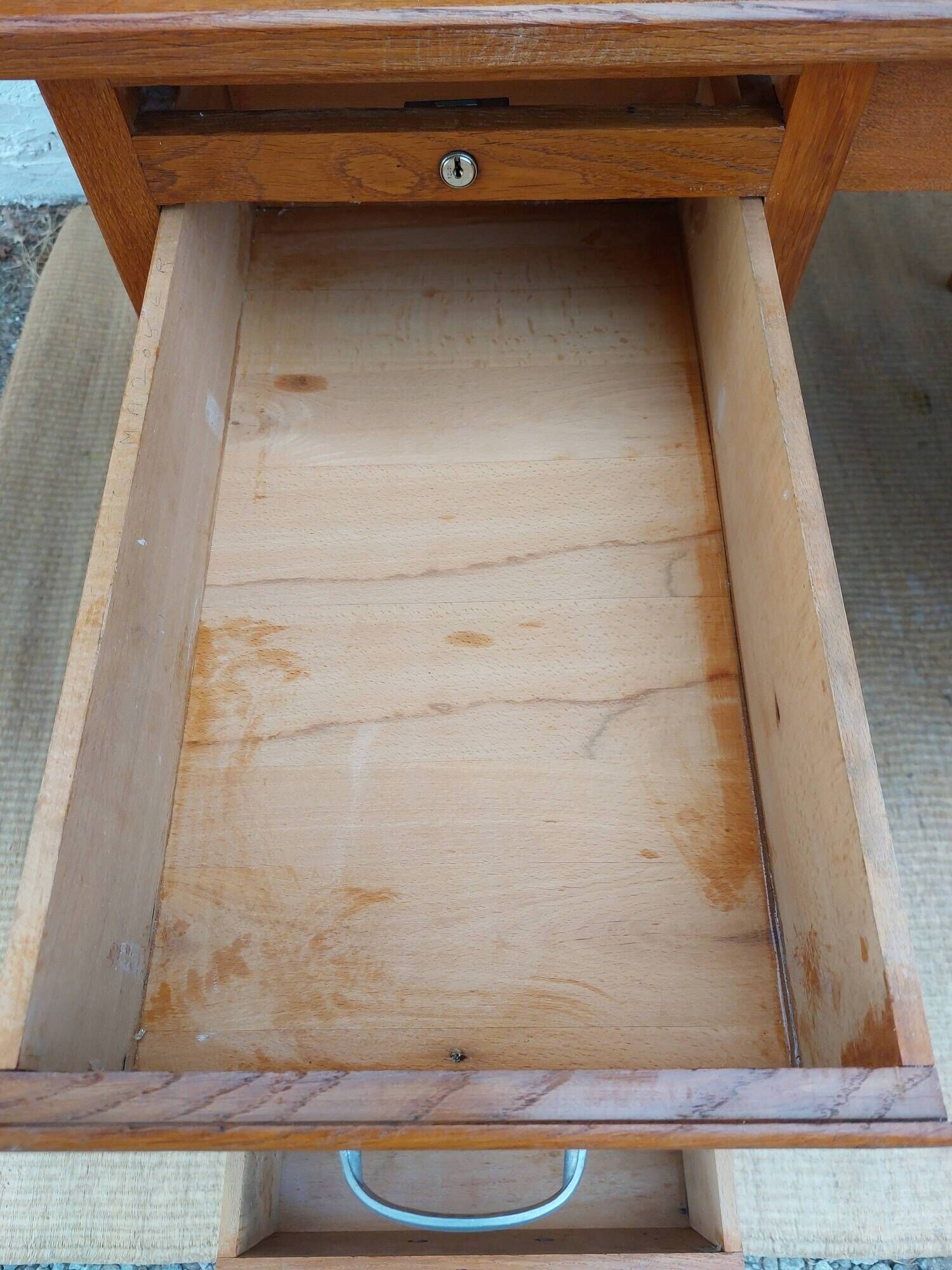 solid wood desk, 1970s