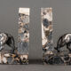 Art Deco bookends in silver regulation panther decoration 1930