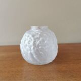 Small art deco ball vase in white glass paste