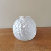 Small art deco ball vase in white glass paste