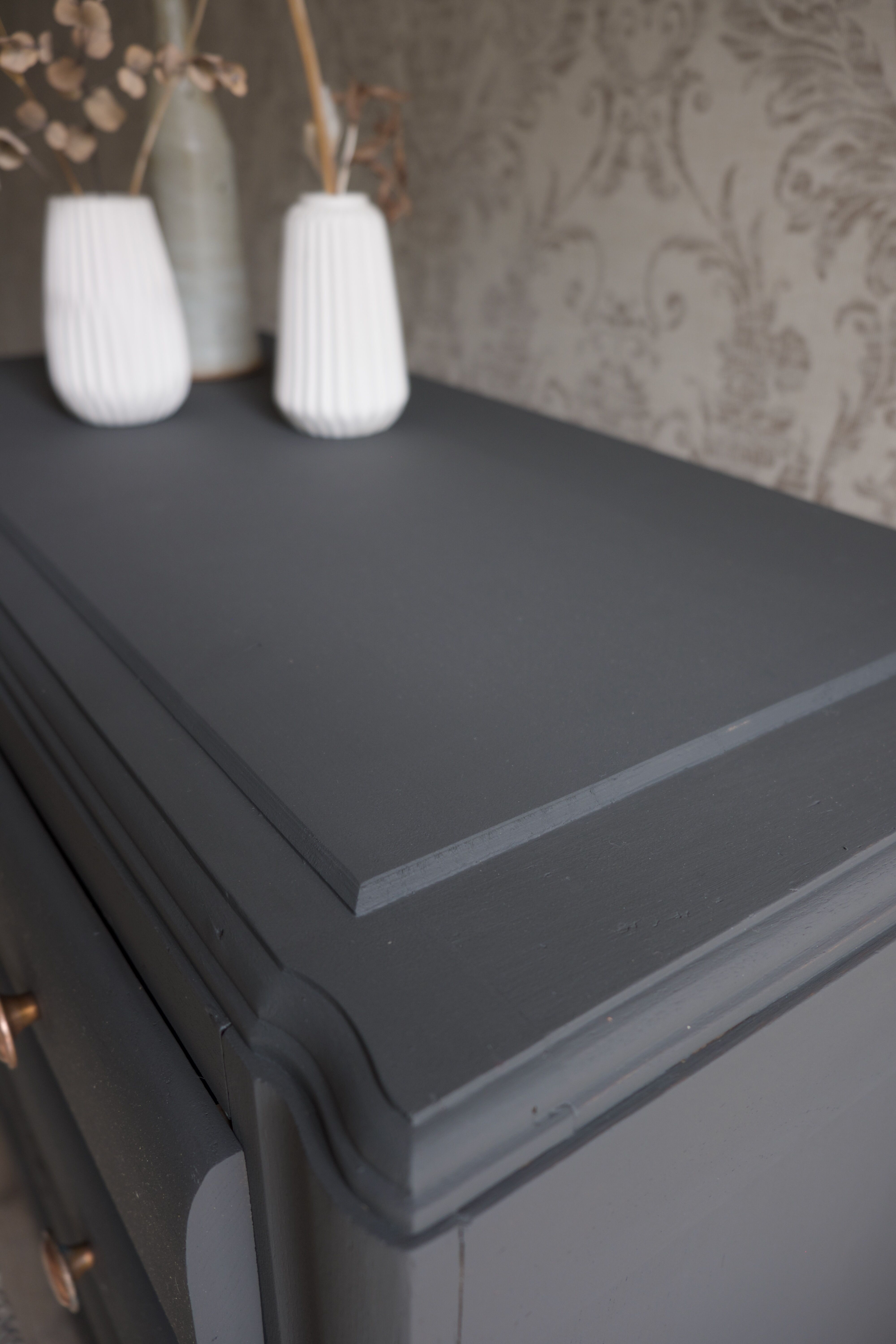 Retro charcoal grey chest of drawers