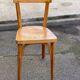 2 Scandinavian bistro chairs by Baumann in light wood from 1980.