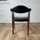 Vintage Scandinavian armchair in teak and black skai, 60s
