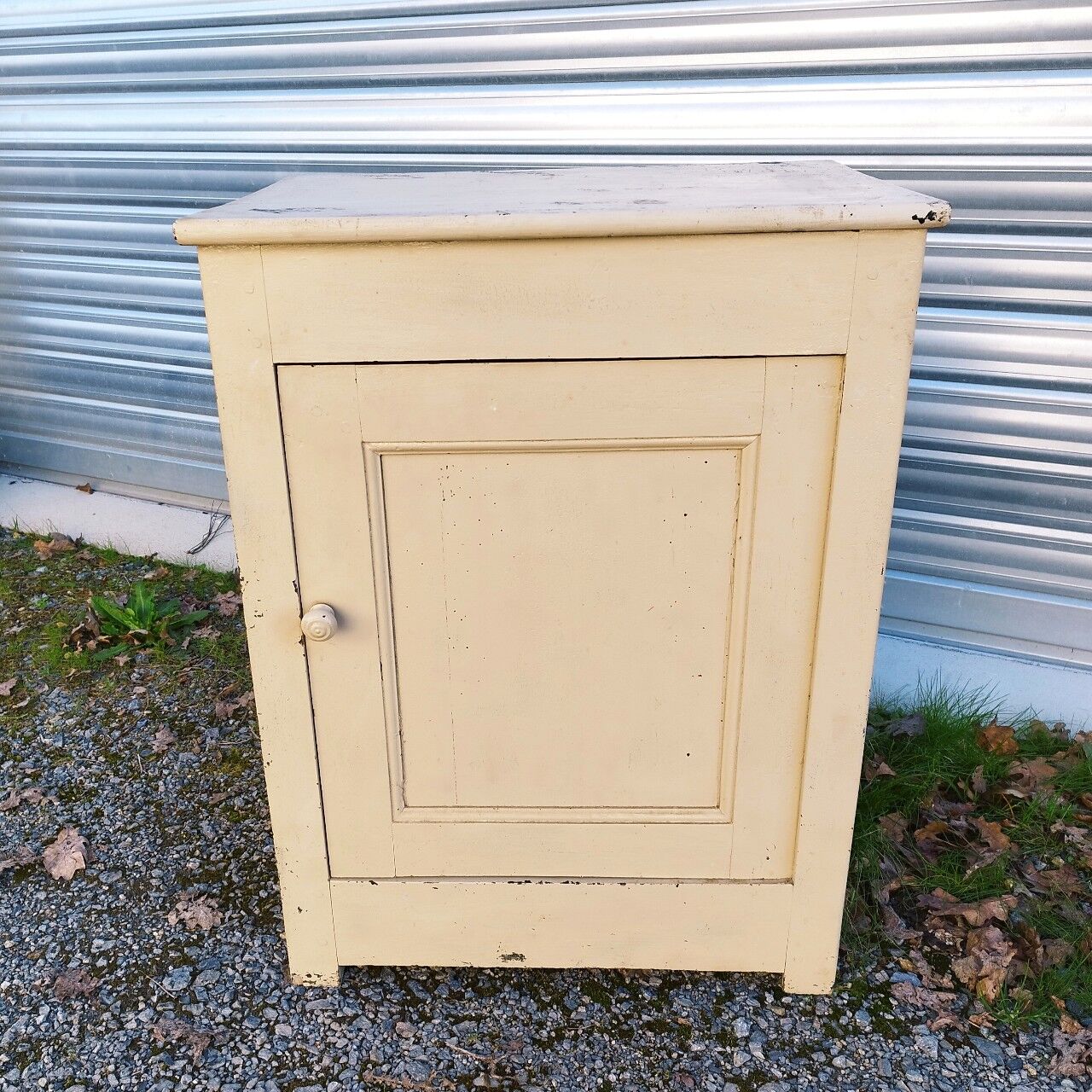 Antique jam maker in vintage painted oak