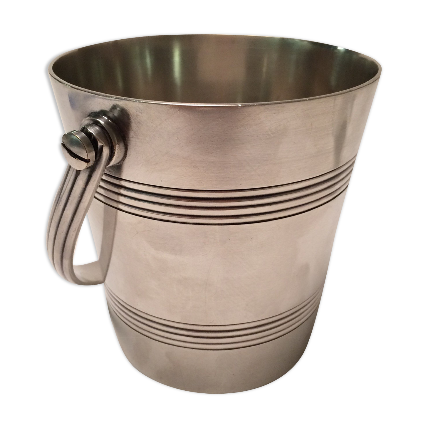 Silver metal ice bucket