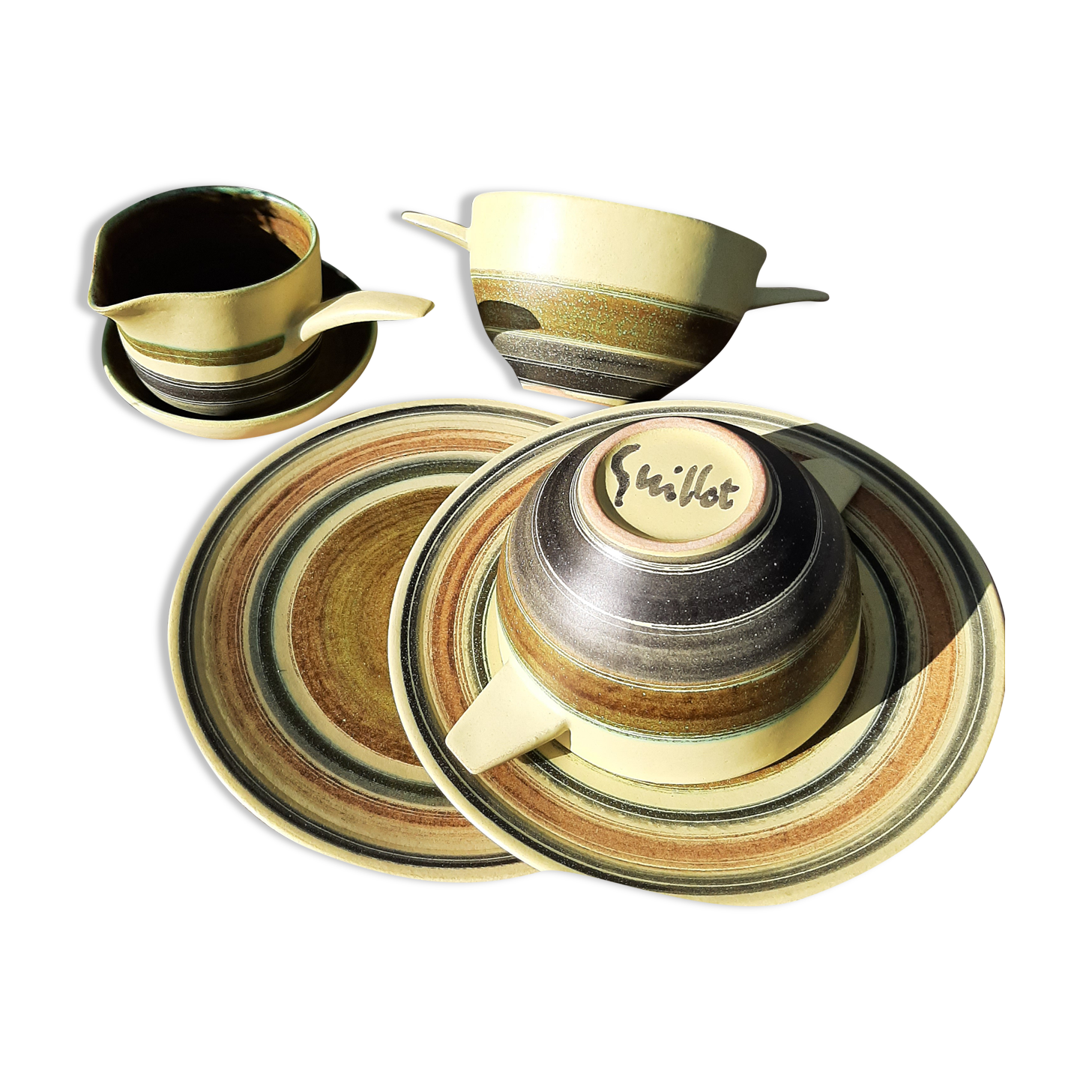 Marcel Guillot ceramic ensemble 6 pieces