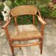 Fauteuil bureau bois courbé et cannage