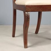 Antique Charles X chairs in mahogany and fabric, France, 19th century