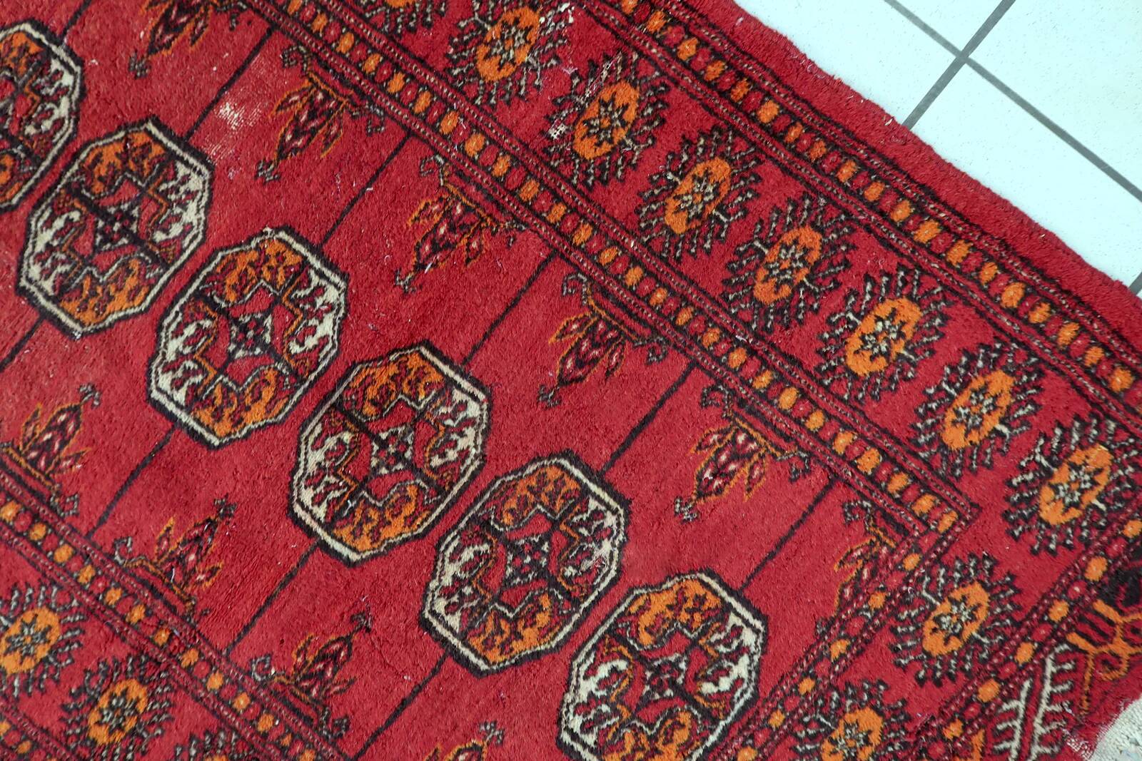 Vintage 1940s Uzbek Bukhara rug 82cm x 122cm - 1C1257