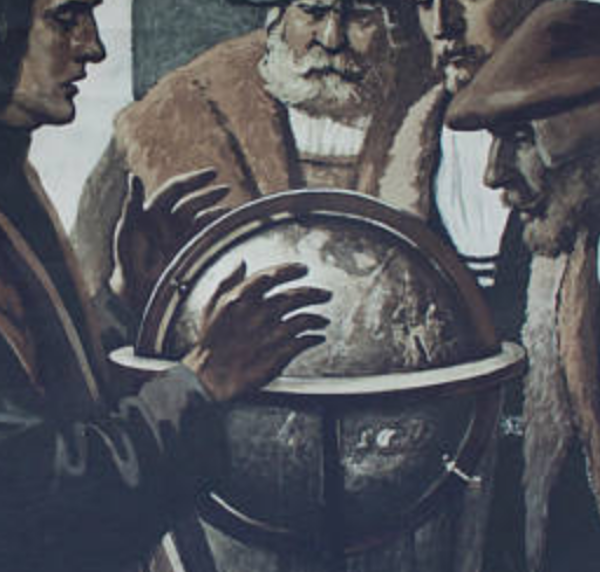 Affiche Martin Behaim ''inventeur du globe'' publié par Offsetdruckerei Friecke & Co 1951