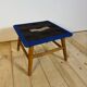 Danish mid-century modern pouf/footstool with cushion – 1960