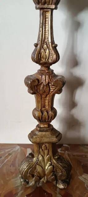 Antique gilded wooden candlestick Louis XIV - XVIII century