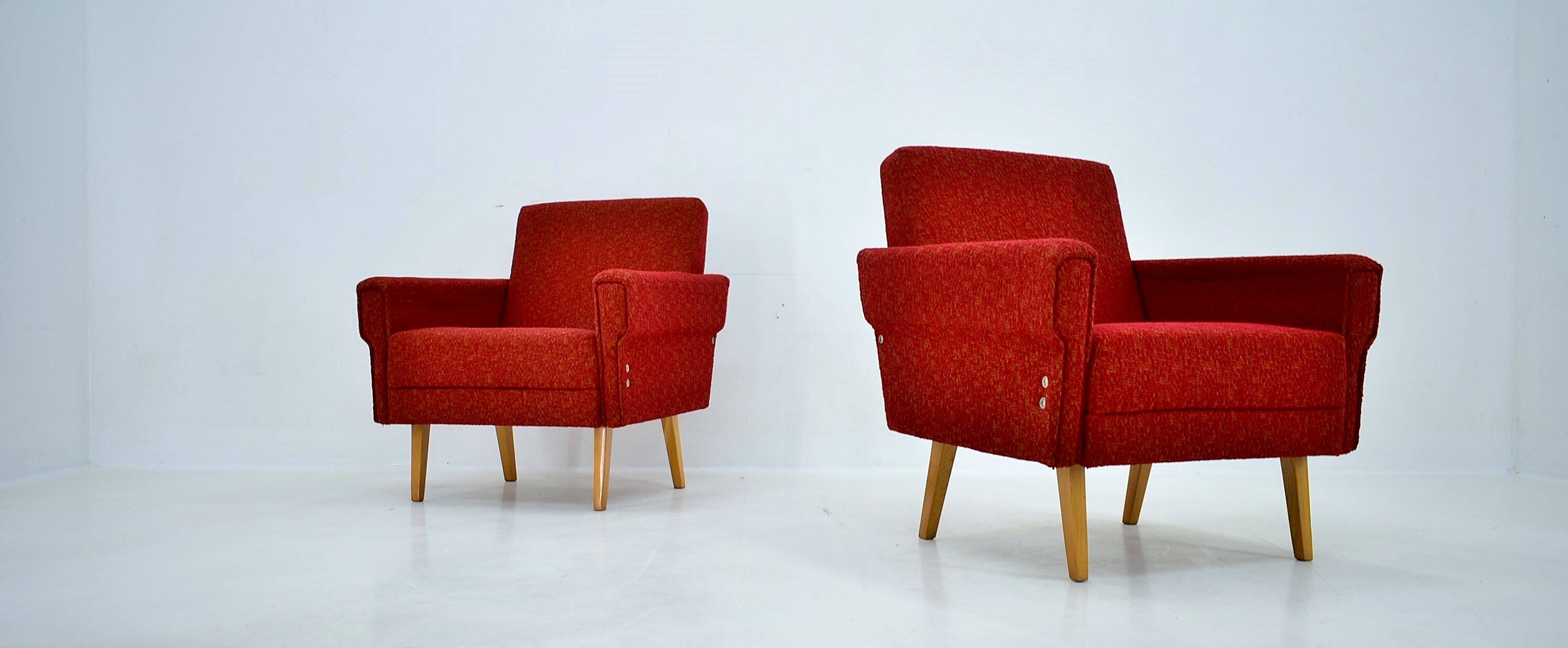 Paire de fauteuils des années 1950, Tchécoslovaquie