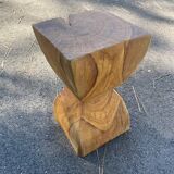Pair of wooden end tables / stools