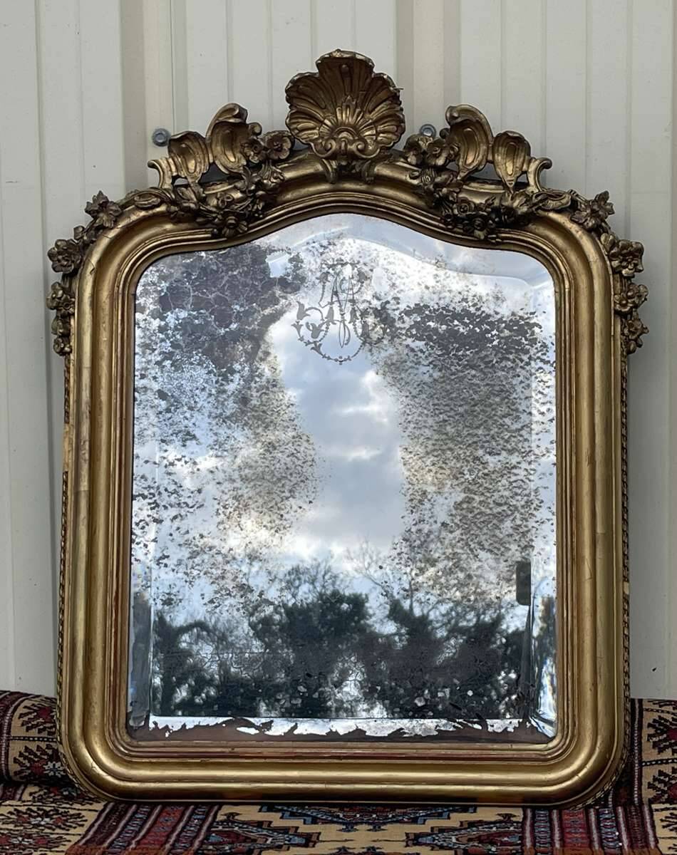 Louis XV mirror, early 19th century, restored.